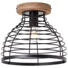 Brilliant Avia Ceiling Light Metal Wood Black | 300mm - Suitable for 1x E27